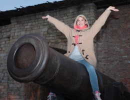 Nadeshda Brennicke actress from Banklady movie in Belgrade sightseeing 