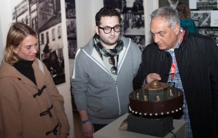 Nadeshda Brennicke and Shamil Alyev in sightseeing of Kinoteka museum 