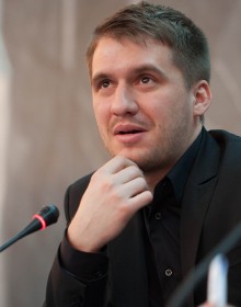 Rok Bicek, director of "Razredni sovraznik" at press conference 