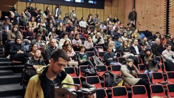 Audience at Shamil Alyev\'s lecture at Faculty of Dramatic arts 